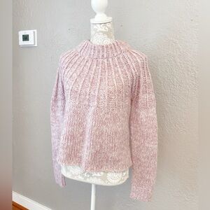 Moth Anthropologie Pink Bow Neck Chunky Knit Sweater – XS